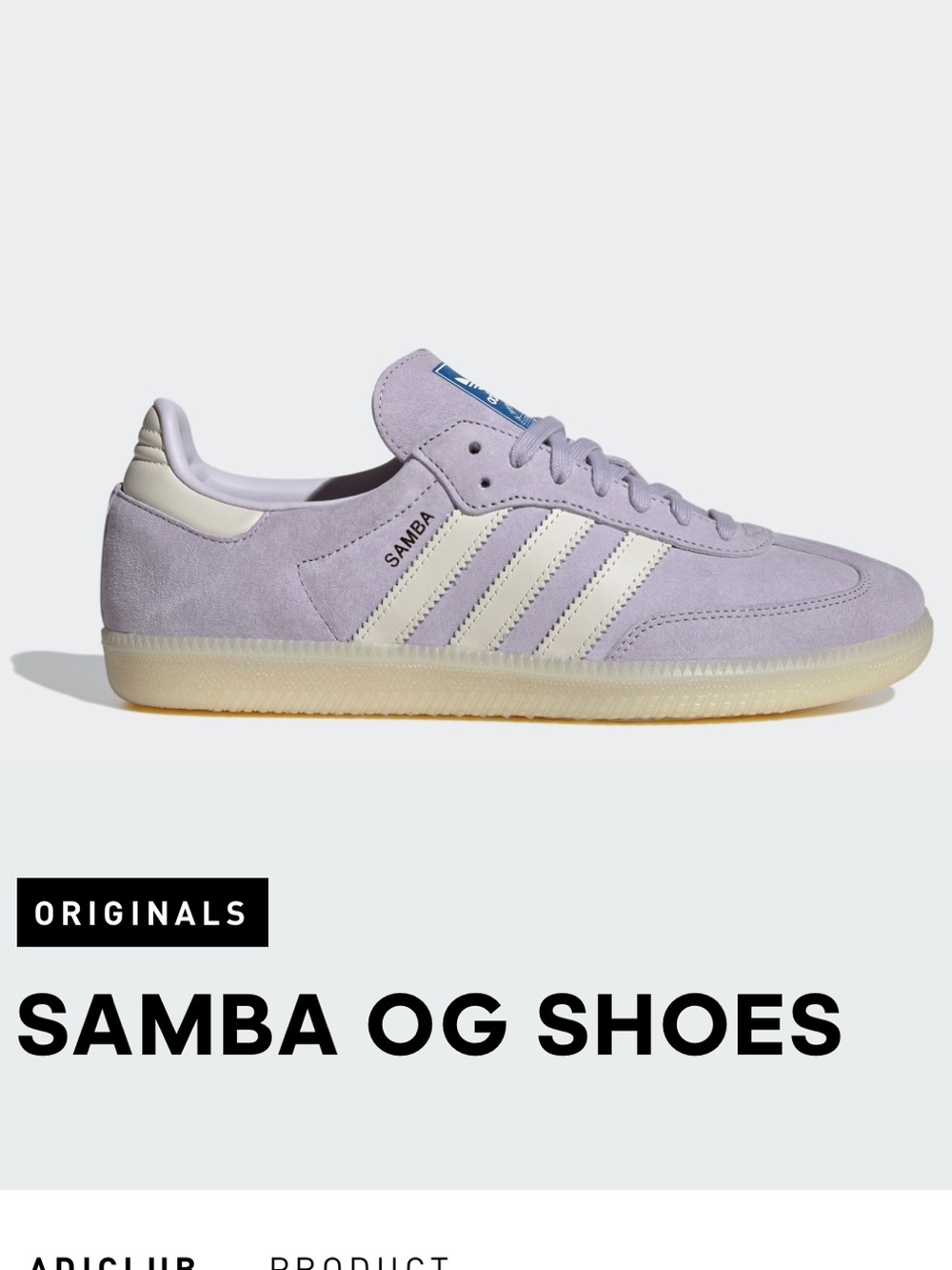 adidas Samba OG Sneakers in Lavender and Cream